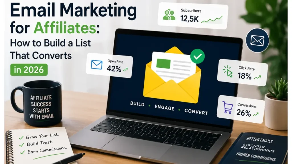 Learn email marketing for affiliate marketing in 2026 — lead magnets, welcome sequences, segmentation, and how to grow a list that converts.